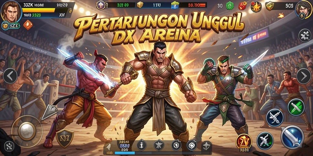 Screenshot utama gameplay 33ZK dengan pertarungan intens.