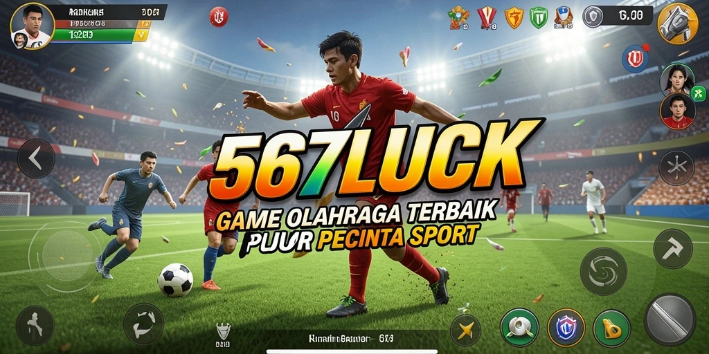 Screenshot 567LUCK menampilkan momen seru pertandingan olahraga.