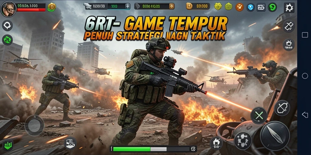 Screenshot memperlihatkan aksi menembak di game TPS 6RT.