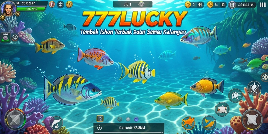 Tampilan gameplay seru dalam 777LUCKY saat menembak ikan.