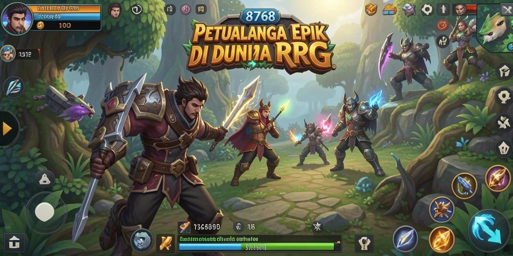 Tampilan gameplay menakjubkan di dunia RPG 8768.