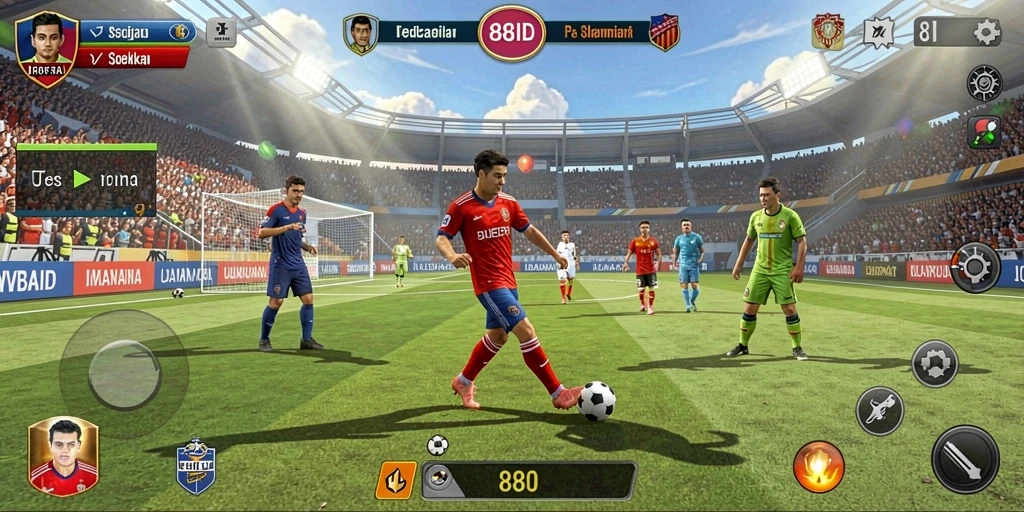 Gameplay seru dengan aksi sepak bola mendebarkan di 88ID.