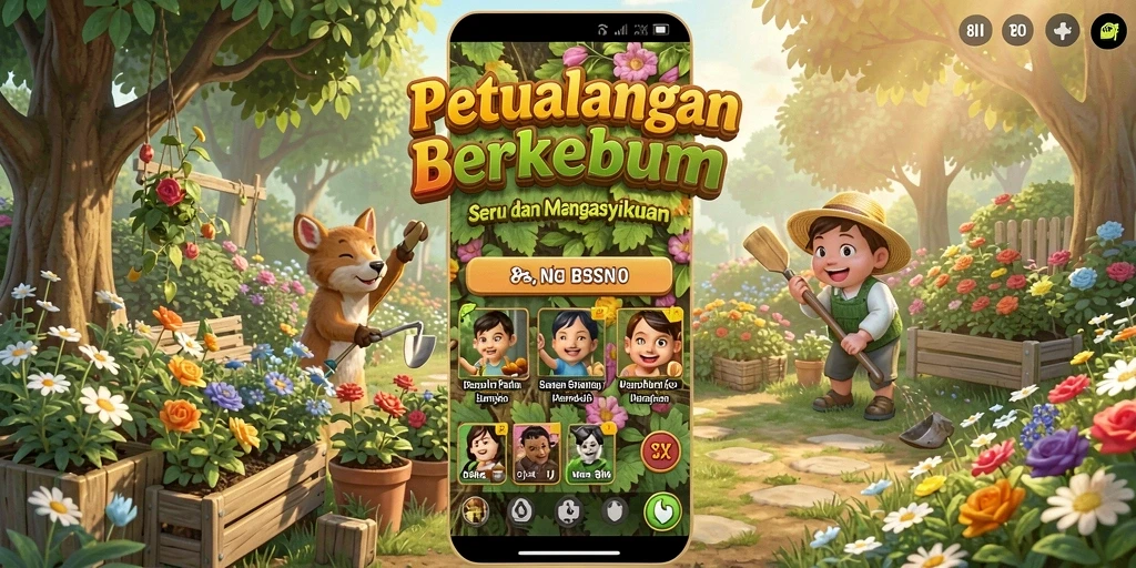 Tangkapan layar dari gameplay 8II menunjukkan lahan kebun yang indah.