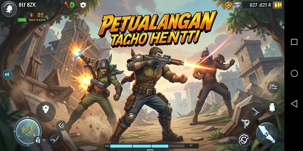 Tampilan gameplay 8ZK yang mendebarkan dan penuh aksi.