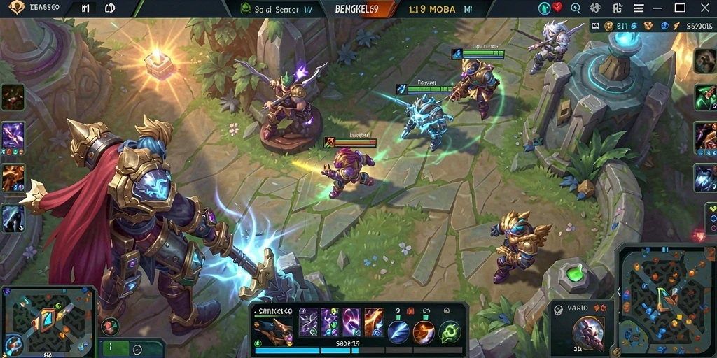 Gameplay MOBA yang seru dan menegangkan di BENGKEL69.