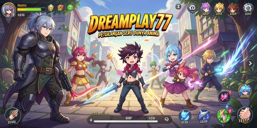 Tampilan gameplay menakjubkan dari <strong>DREAMPLAY77</strong> yang penuh warna dan aksi.