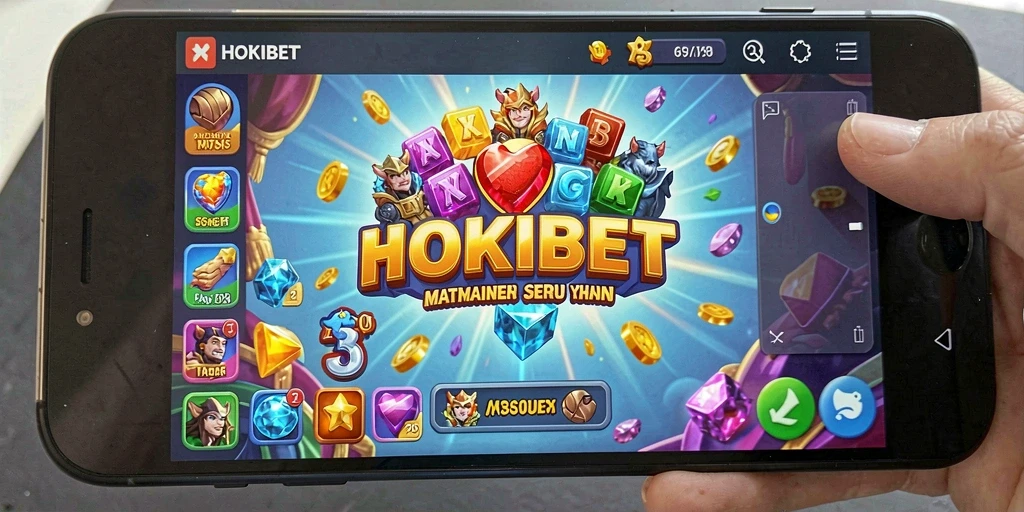 Tampilan gameplay HOKIBET yang seru dengan aksi Match-3.