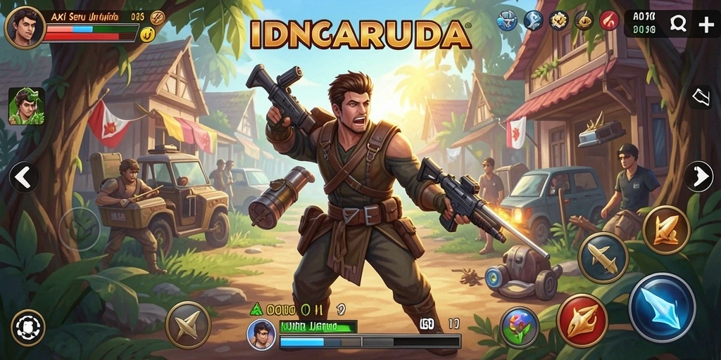 Tampilan gameplay <strong>IDNGARUDA</strong> yang mendebarkan dan penuh aksi.
