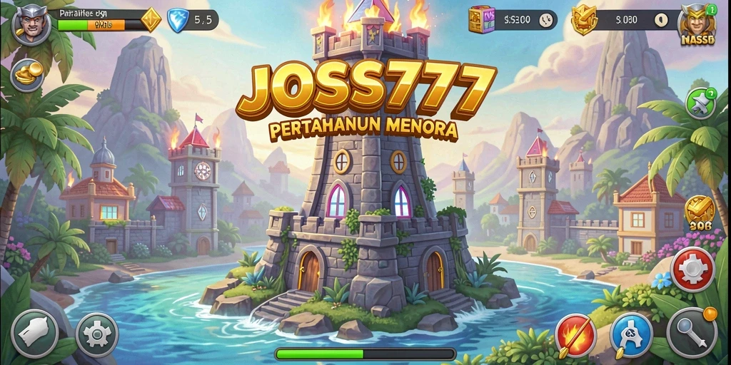 Screenshot gameplay JOSS777 menampilkan aksi Tower Defense yang seru.