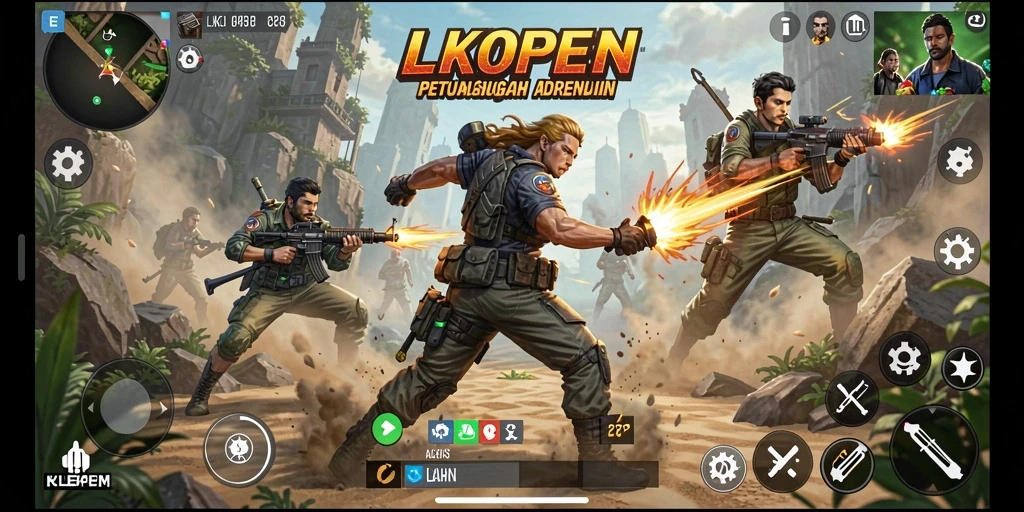 Tangkapan layar LKOPEN menunjukkan aksi seru dalam pertempuran intens.