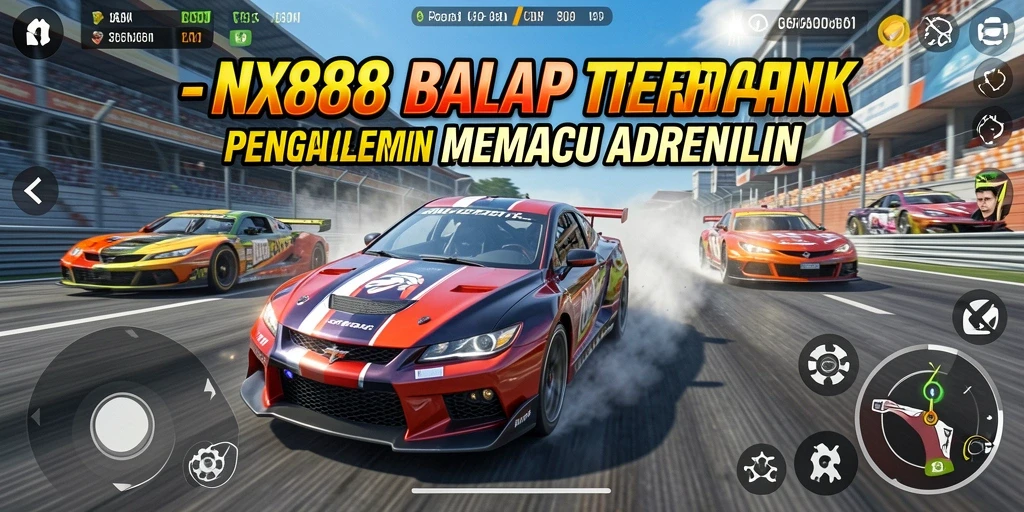Tampilan gameplay Racing NX888 yang seru dan menegangkan saat balapan.