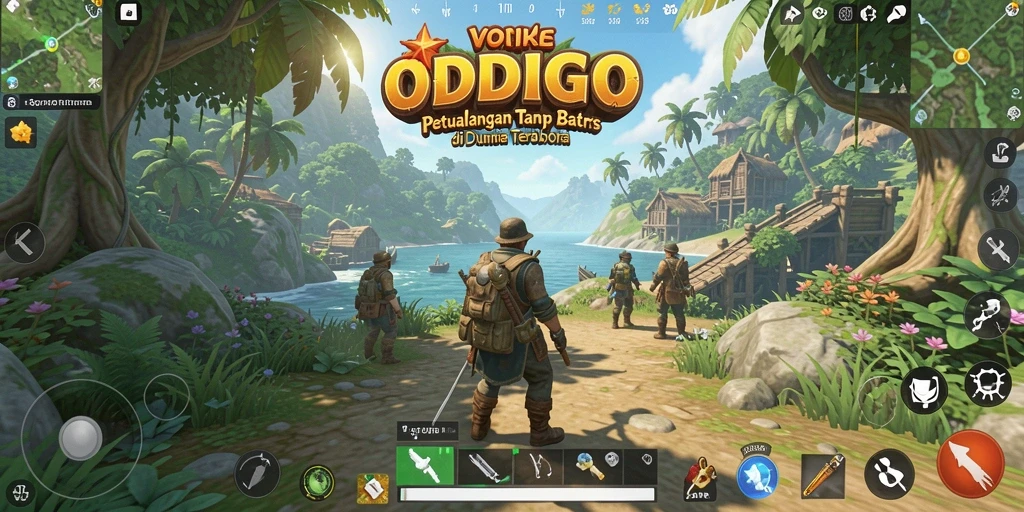 Screenshot gameplay ODDIGO yang memukau di dunia terbuka.