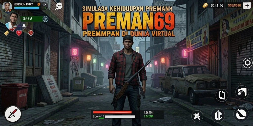 Tampilan gameplay menarik di dunia preman yang dinamis.