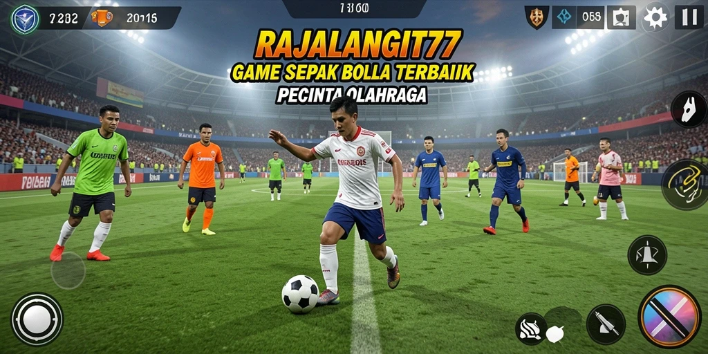 Gameplay menarik RAJALANGIT77 dengan aksi seru di lapangan sepak bola.