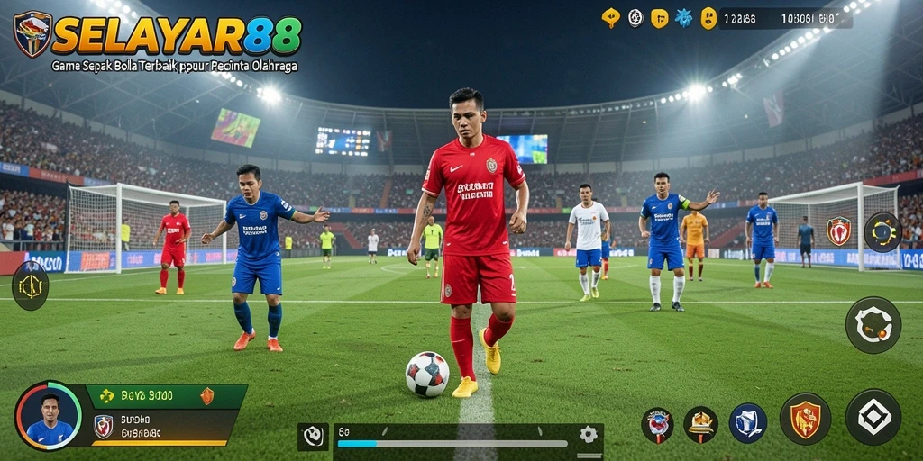 Tampilan menarik gameplay SELAYAR88 yang penuh aksi sepak bola.