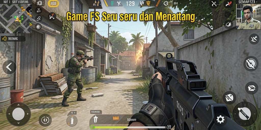 Tampilan gameplay yang penuh aksi di SEMAR123.