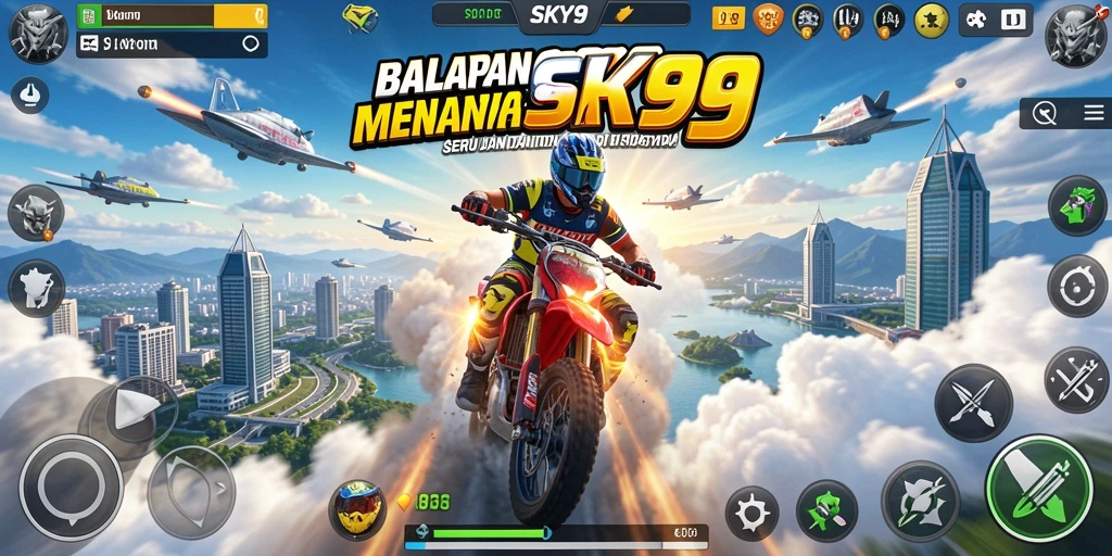 Tampilan menakjubkan dari gameplay SKY99 dengan balapan yang menegangkan.