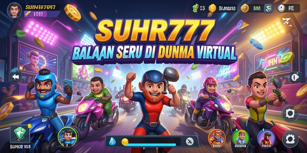 Screenshot gameplay SUHU777 menampilkan mobil balap meluncur di lintasan cepat.