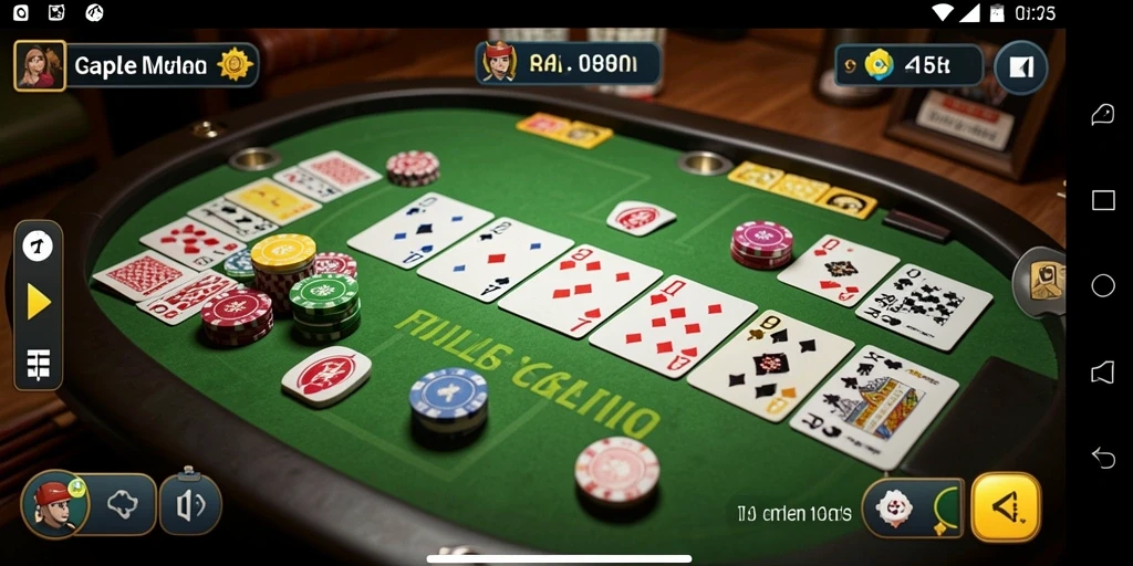 Screenshot T6 menunjukkan pemain asyik bermain Gaple secara online.