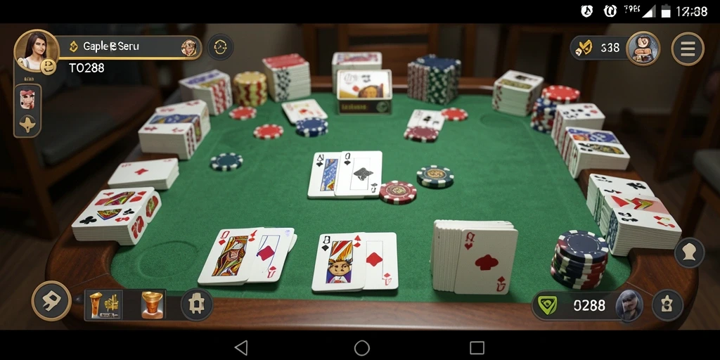 Screenshot gameplay TO288 yang menggambarkan suasana seru bermain Gaple.