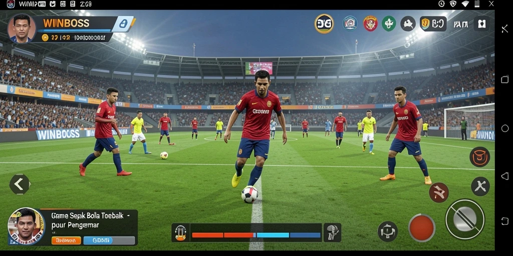 Tampilan menarik dari gameplay WINBOSS yang menggambarkan laga sepak bola.